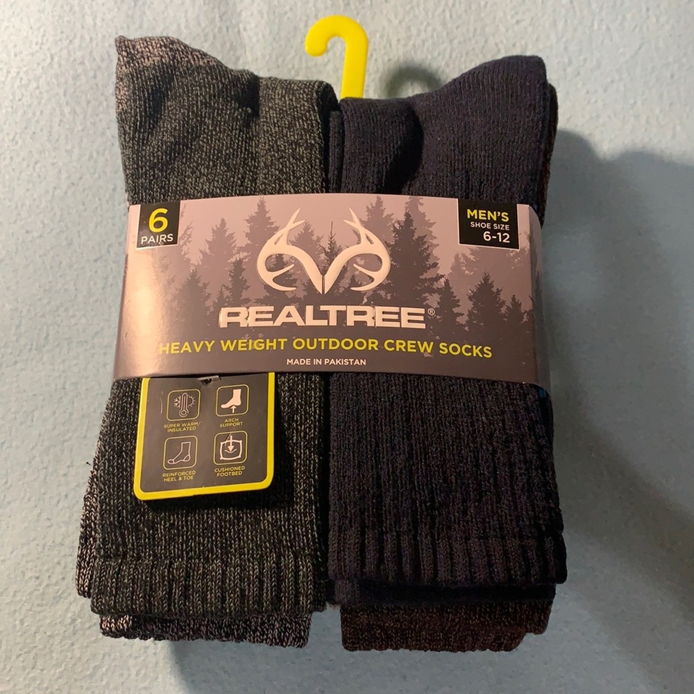 REALTREE Men’s Crew Socks - shoe size 6-12
